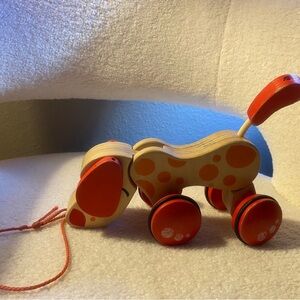 Hape walk along pull toy - wooden toy - weathered with more character